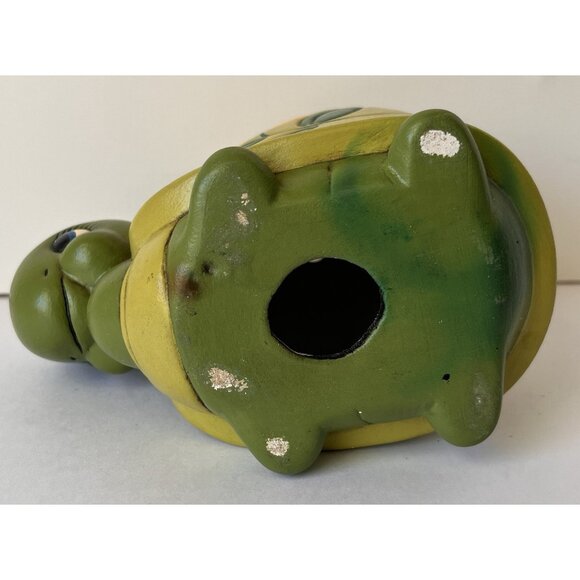 MCM 70s BoHo Ceramic Turtle Tortoise Figurine w/ Holes for Pens Makeup Brushes - Picture 10 of 13